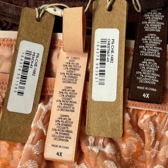 SKIMS Burnout Velvet String Bikini Brief Peach Chestnut 4X + Conditional Bonus - Picture 8 of 11